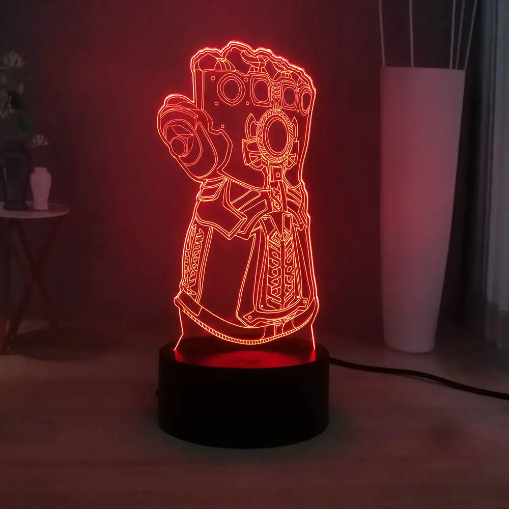 Настольная лампа Infinity Gauntlet Marvel Comic Movie RGB многоцветный светодиодный ночник
