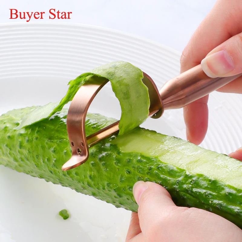 New Gold Fruit Peeler Stainless steel Potato Peeler Vegetables Grater Cutter Julienne Metal Fruit serving tools Kitchen Gadgets images - 6