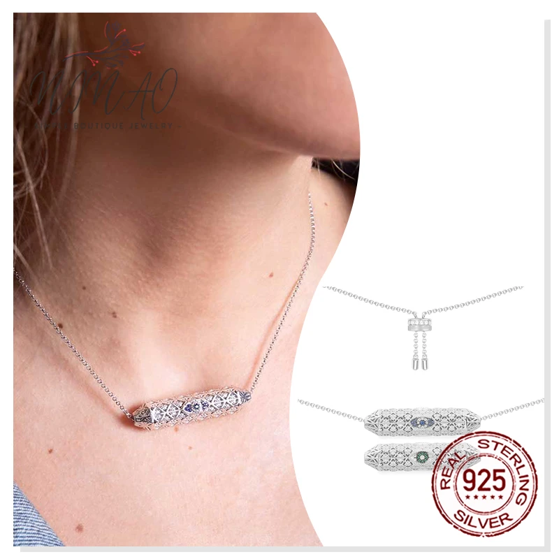 

925 Sterling Silver Zircon Devil's Eye Necklace Girls Holiday Gift Luxury Fashion High Quality Elegant Boutique