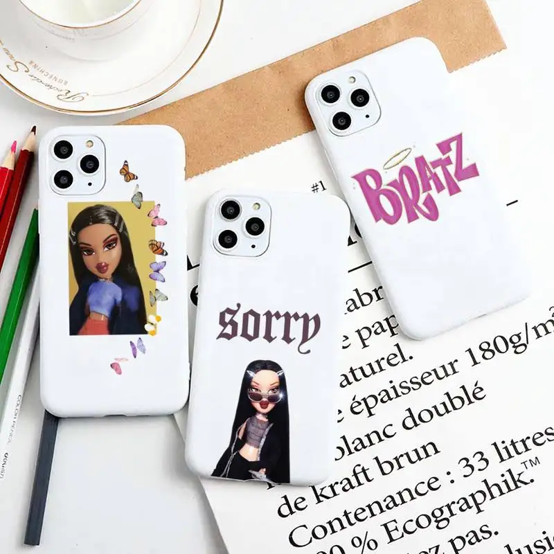 

lovely Doll Bratz Phone Case for iphone 13 12 11 Pro Max X XS Max XR Candy Color Soft Cover For iPhone 7 8 6 6S Plus Funda Cases