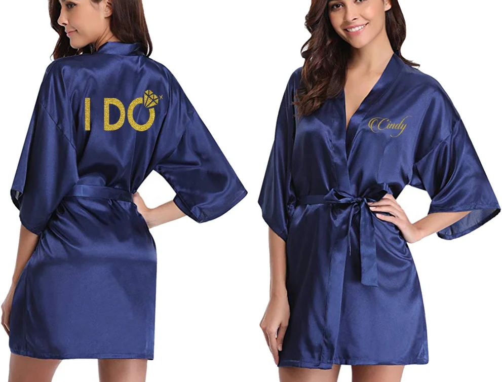 Индивидуальный Атласный халат для невесты пижама подружки на заказ платье