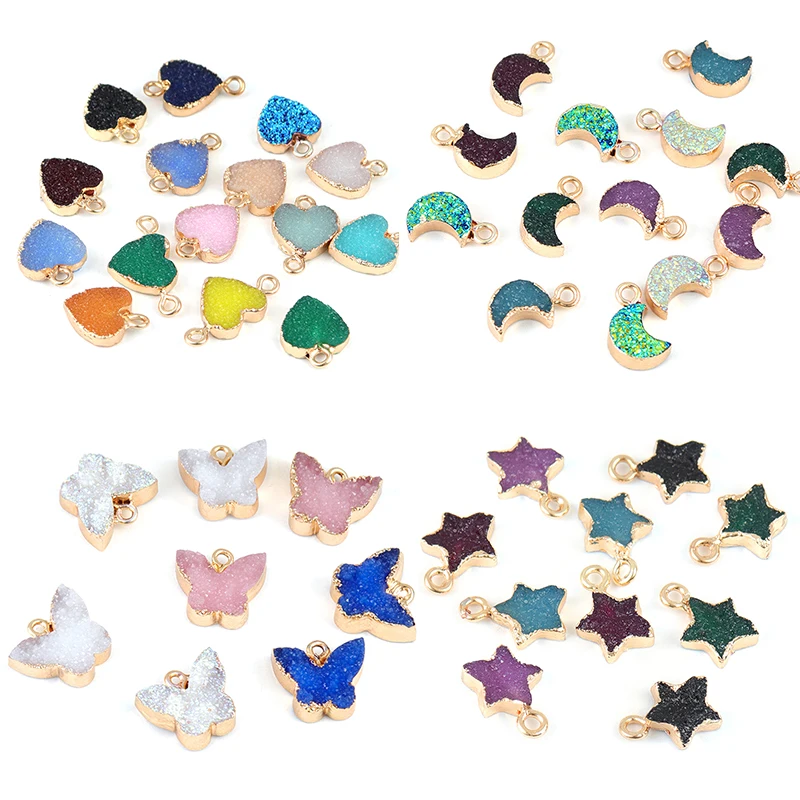 Искусственный драгоценный камень искусственная Друза разноцветный Шарм для