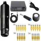 Вращающаяся тату-машинка, стильный набор для татуировки, ЖК-дисплей, педаль, тату-ручка, тату-иглы, Перманентный макияж, бесплатная доставка