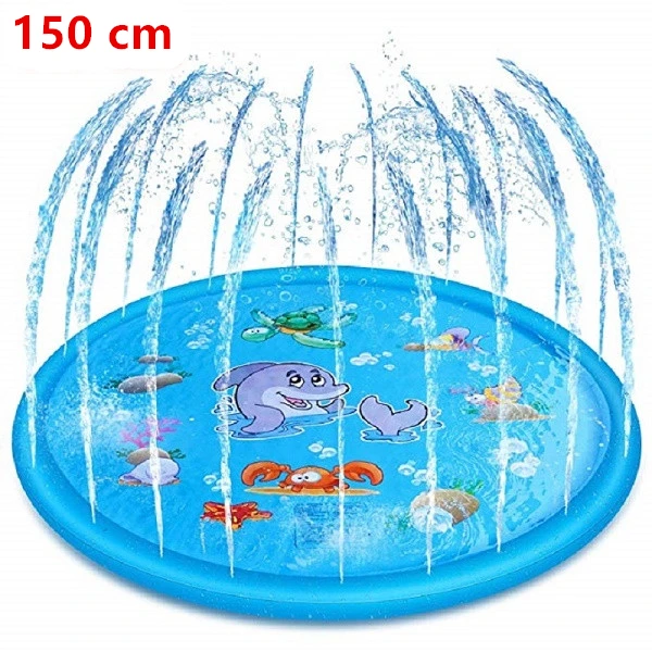 blue 150 cm 100 см Летний детский водный коврик для игр, пляжный коврик для газона, надувная подушка для воды, игрушки, уличная ванна, плавательный бассейн - Цвет: blue 150 cm