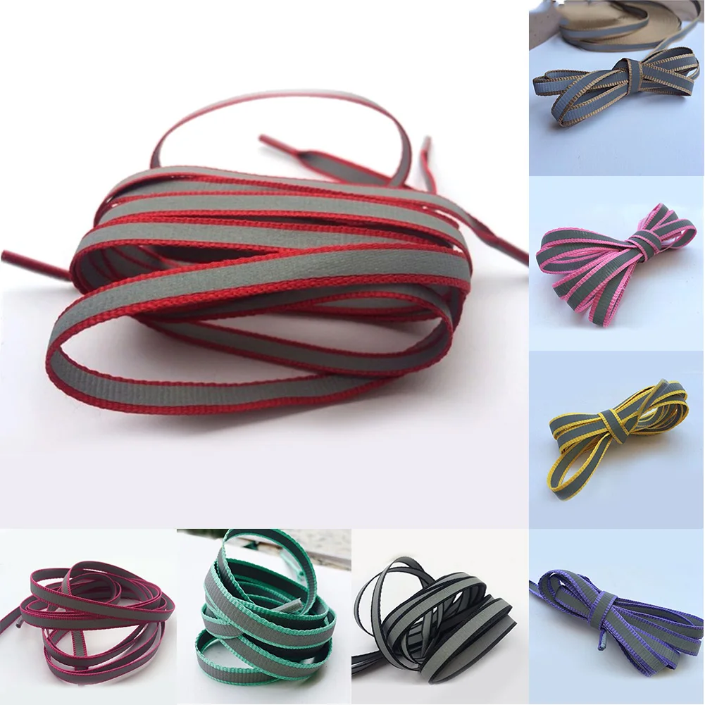 Фото 1 Pair 100cm Flat Reflective Runner Shoe Laces Safety Luminous Glowing Shoelaces Unisex for Sport Basketball Canvas Shoes Обувь 1 Pair 100cm Flat Reflective Runner Shoe Laces Safety Luminous Glowing Shoelaces Unisex for Sport Basketball Canvas Shoes Обувь
