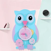 Animal Wall Game Clock Music Model Building Kit Education toys Cute Cow Sheep Owl Game gifts for kids Children wooden baby toys