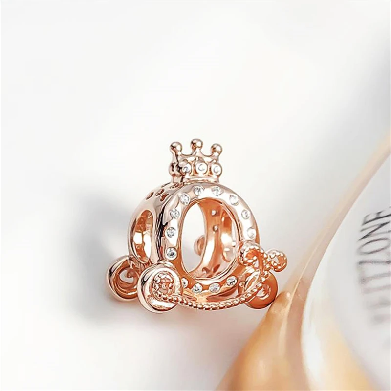 BBee розовое золото бусина корона принцесса карета подвески подвеска для Pandora