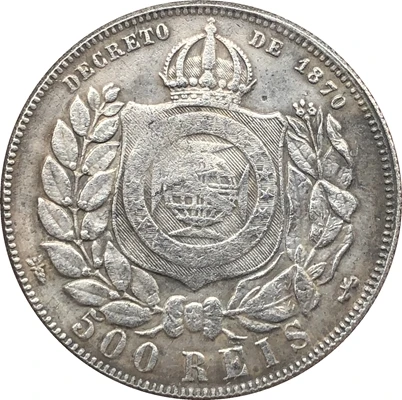 1887 Бразилия 500 рейс копия монет|Безвалютные монеты| |