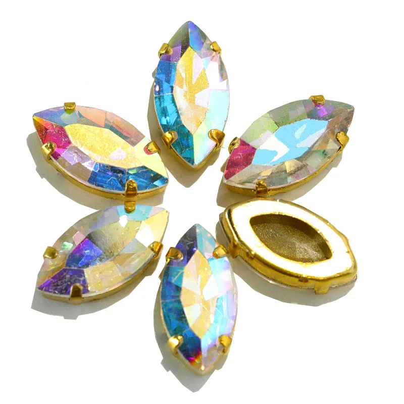 5 размеров стеклянный лошадиный глаз Стразы шьют на с полыми когтями плоской