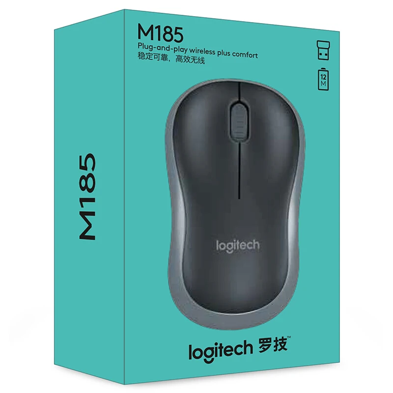 Logitech M185 Беспроводной Мышь с 1000 Точек на дюйм 2 4 ГГц офисные для ПК/ноутбук Windows