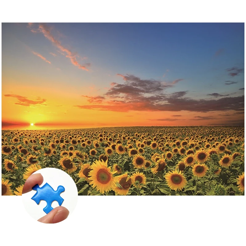 

Jigsaw Puzzle 1000 Pieces DIY Manual Assembly Education Toys for Adults Children Kids Beautiful Sunflower Fields