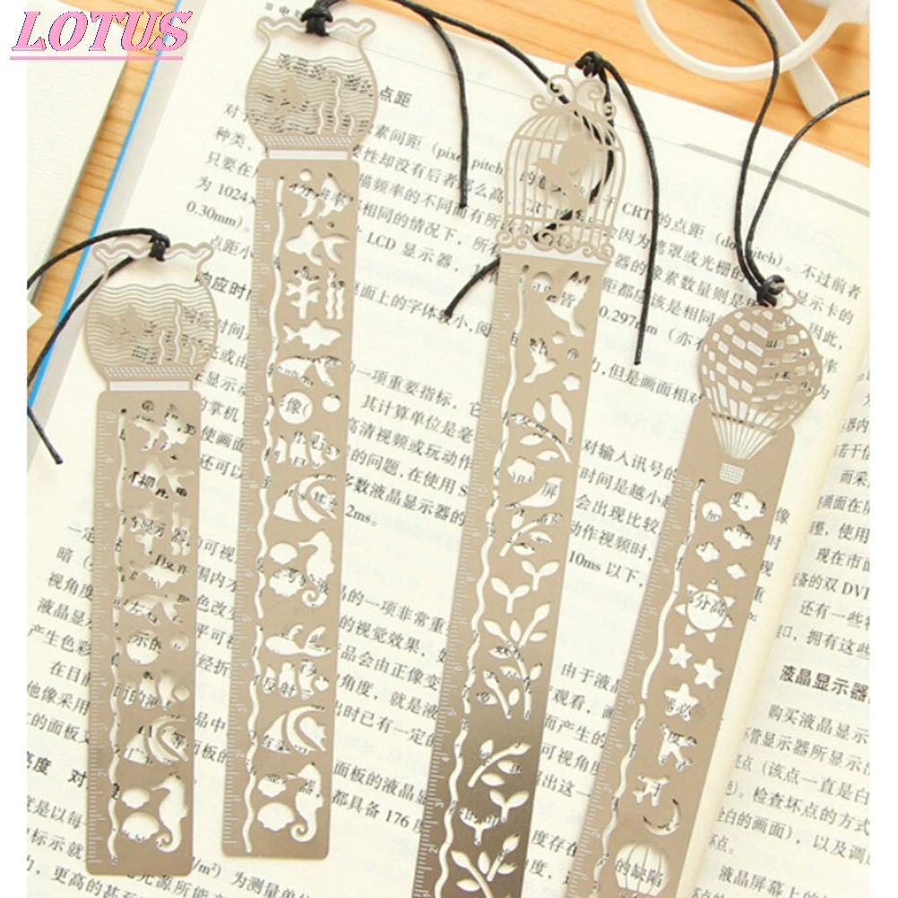 

Ultra-thin Metal Bookmark Tape Ruler Brief Book Marker Fashion Bookmarks For Books Stationery Gifts Delicate Cutout Book Mark