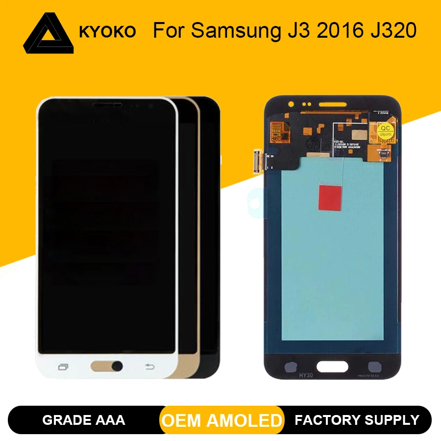 OLED дисплей для SAMSUNG J3 2016 J320 lcd сенсорный экран Galaxy SM J320H ЖК Замена|Экраны мобильных