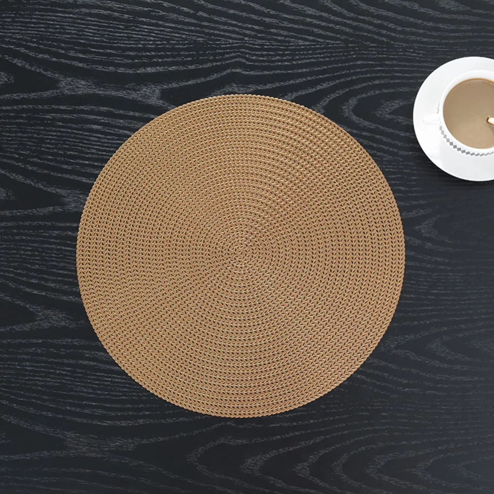 4 Styles 38cm Hotel Restaurant Round PVC Placemat Cocktail napkin Napkin Nordic Anti-scalding Insulation Table Mat Steak Pad