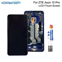 original 6 47 amoled for zte axon 10 pro 5g 4g lcd display touch screen digitizer repair parts assembly with frame