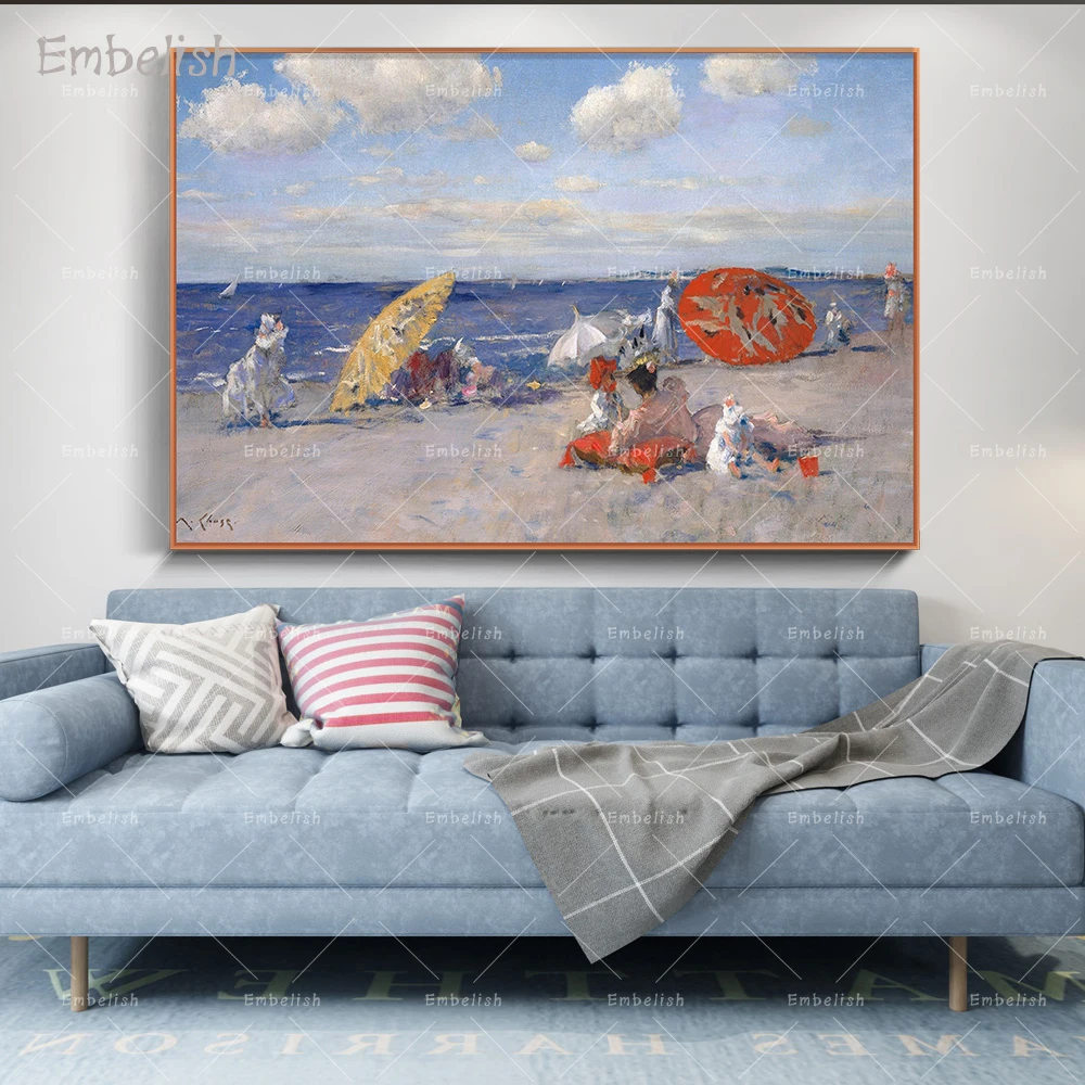 

1 Pieces People In Beach Landscape Wall Art Pictures For Living Room Modern Home Decor HD Canvas Oil Paintings Bedroom Posters