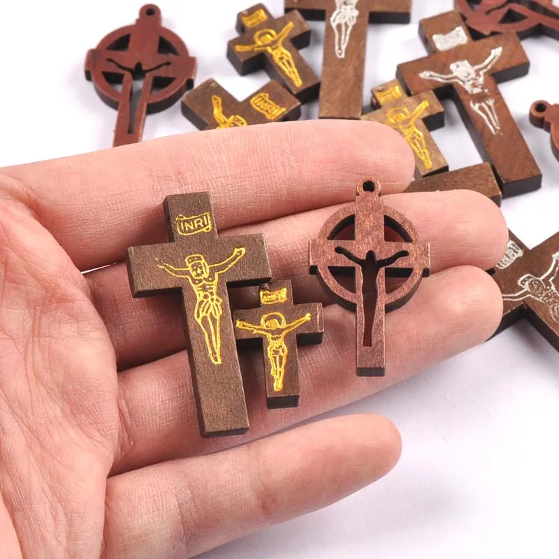 Иисус крест подвески цинковый сплав деревянные украшения подвесные Подарки