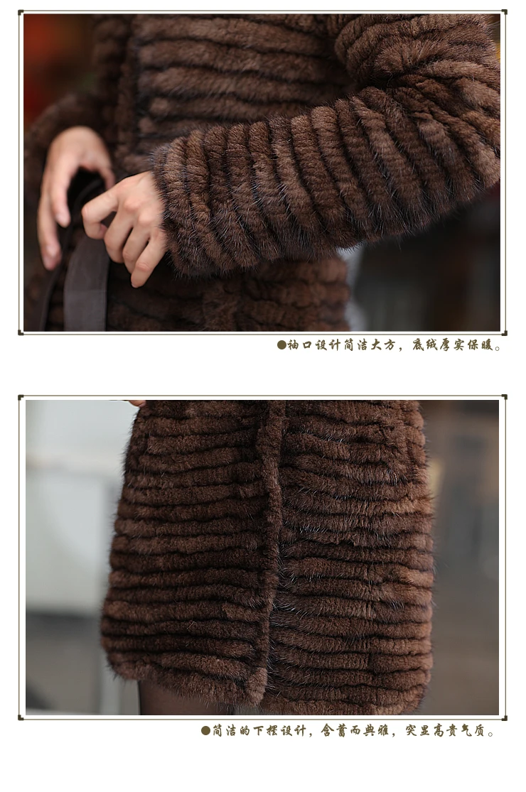ZDFURS* Горячая Распродажа, вязаный норковый шуба, зимнее модное меховое пальто, длинное стильное