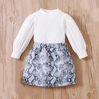 baby girls skirt sets solid topsanimal print skirt cotton fashion suits round neck springautumn long sleeve pullover jerse