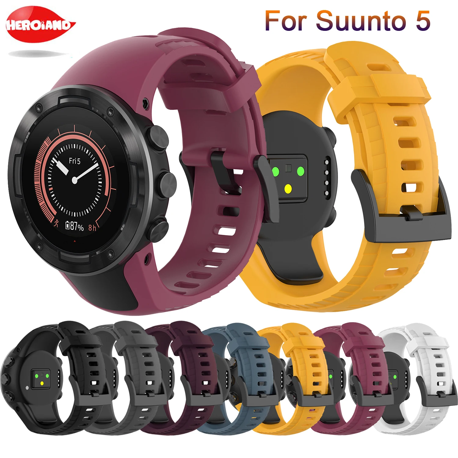 For Suunto 5 Smartwatch Wristband outdoors Sports Accessories Silicone Replacement WatchBand Wrist S