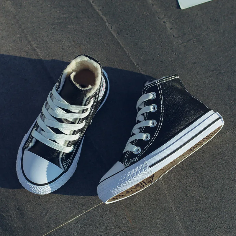 Детская Хлопковая парусиновая зимняя теплая хлопковая обувь для мальчиков и