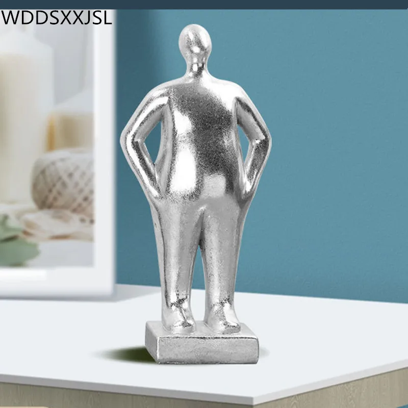 

Modern simplicity creative abstract character Man with arms akimbo decoration resin crafts home entrance living room decoration
