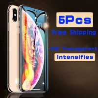 5 pcs intensifies full cover protective glass for iphone 11 12 pro max tempered glass film