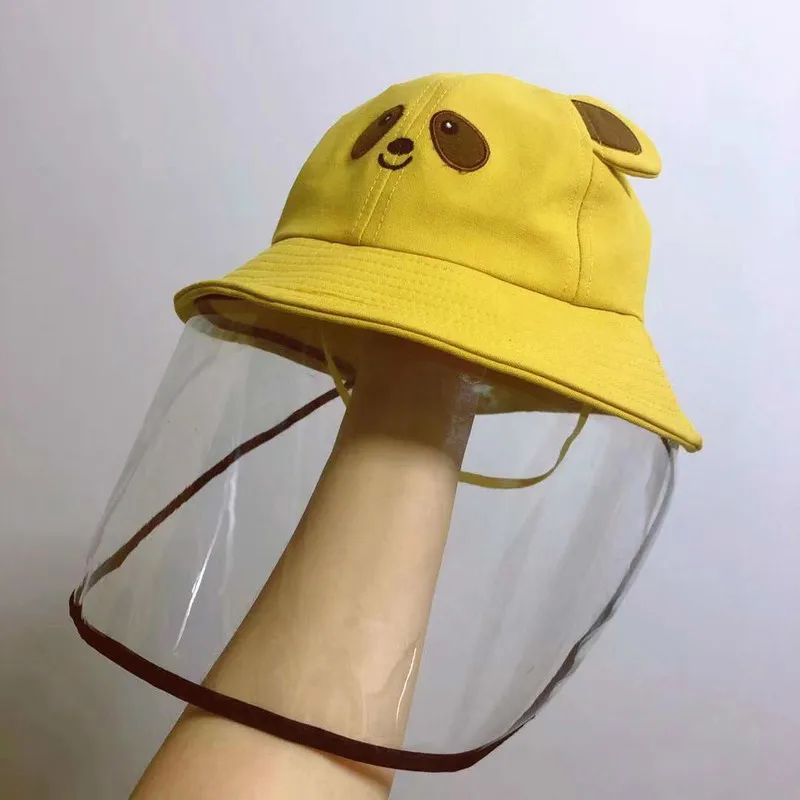 New Kids Sun Hats Anti-saliva Face Cover Caps Dustproof Eye Protection Hat Anti-fog Saliva Isolation Mask Bucket | Аксессуары для