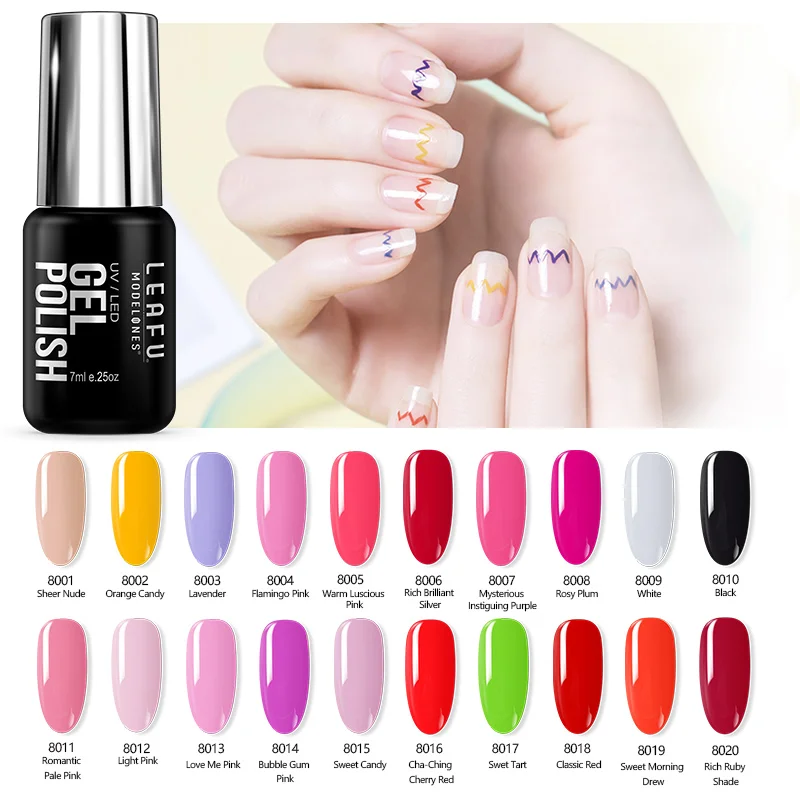 Modelones Французский маникюр стиль Гель-лак для ногтей классический красный Цветной