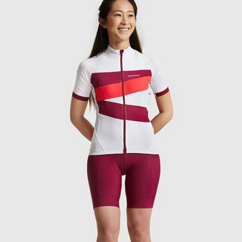 2020 Женская офисная одежда Женский велосипедный костюм перец розово-красный