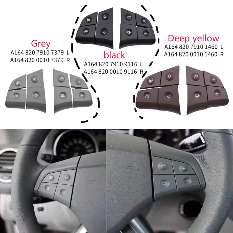 Автомобильная Многофункциональная кнопка звука для Mercedes-Benz W164 GL ML 2006-2009 Черный |