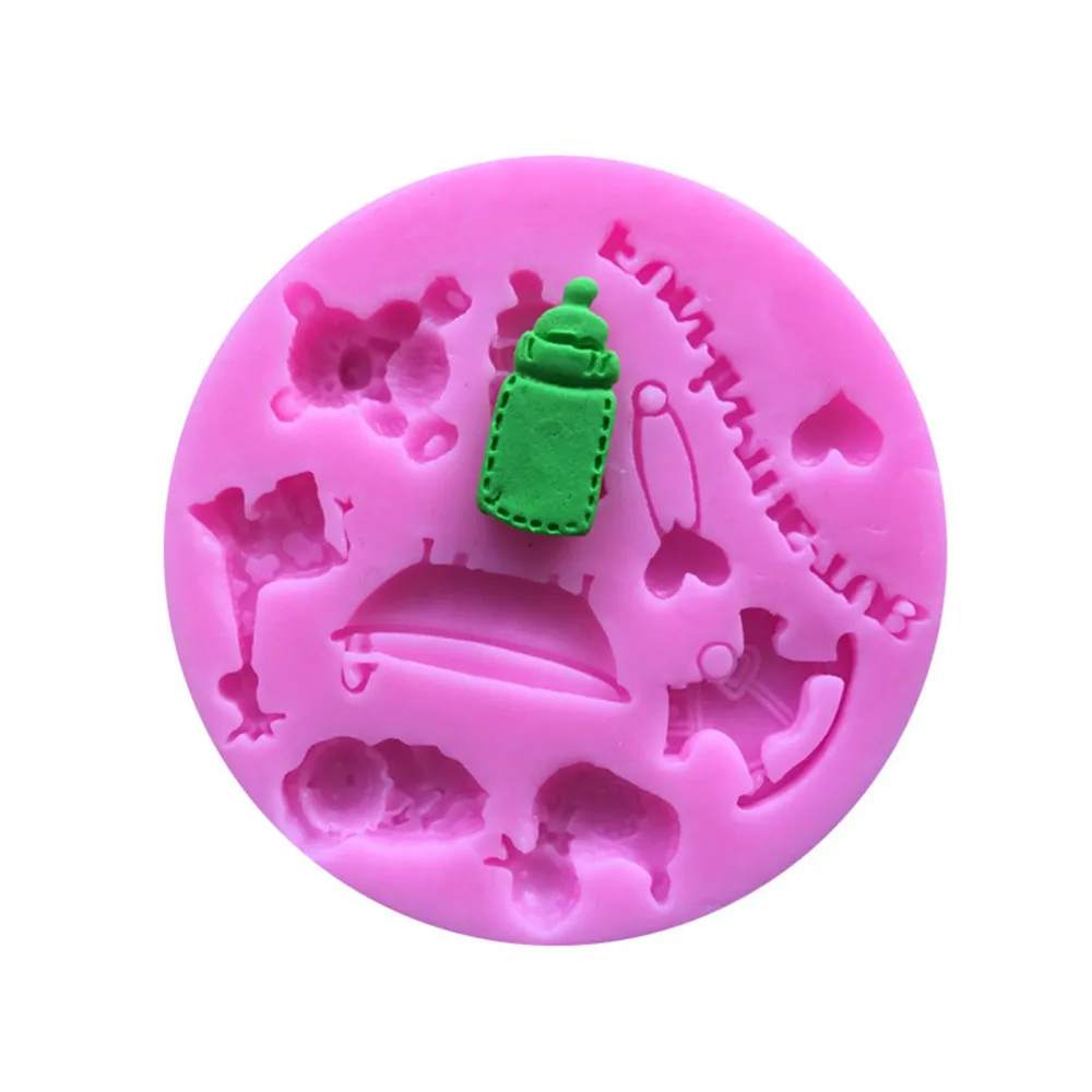 

3D Silicone Baby Shower Party Fondant Mold for Cake Decorating Silicone Mold Fondant Cake Sugar Craft Moulds Tools