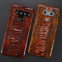 leather phone case for lg v50 g8s v10 v20 v30 v30s v40 q6 q7 q8 g3 g4 g5 g6 g7 g8 g8x thinq k40 cowhide ostrich foot back cover
