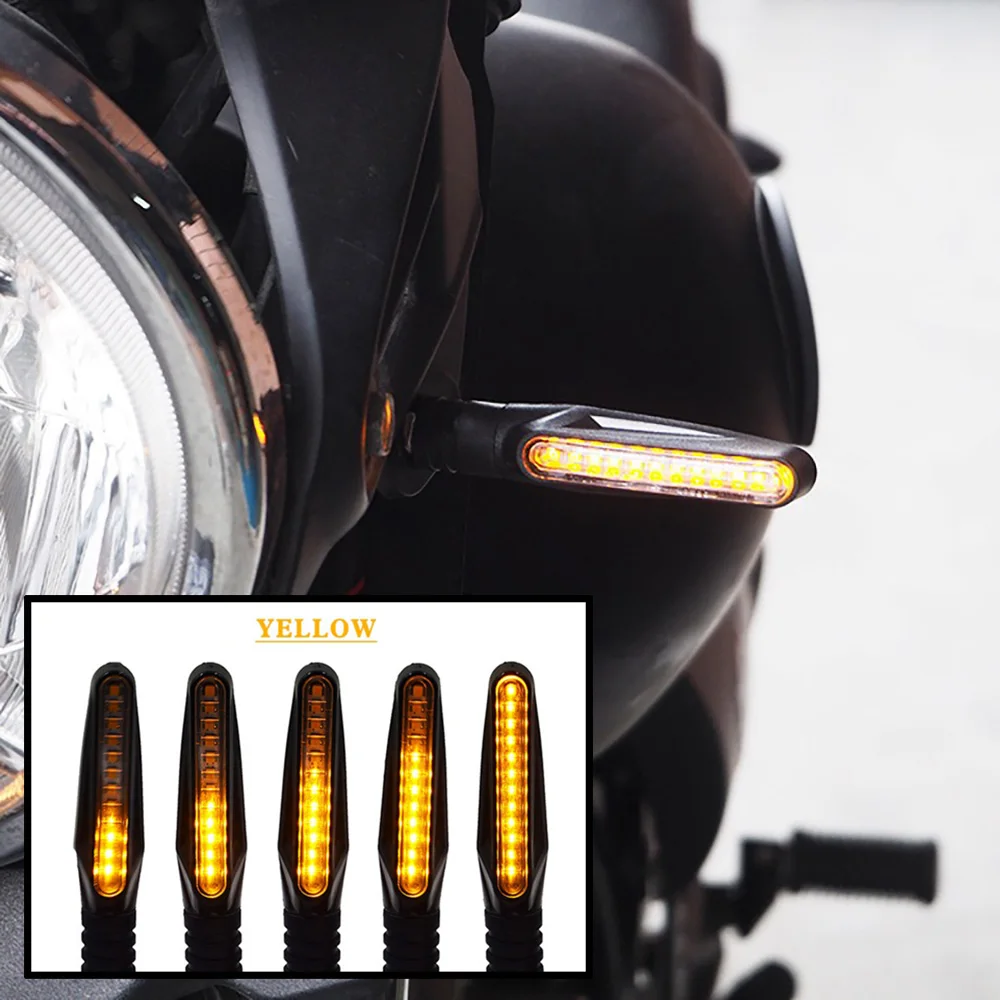 2 шт . желтый белый красный мигалка для мотоцикла LED ABS универсальный течет вода