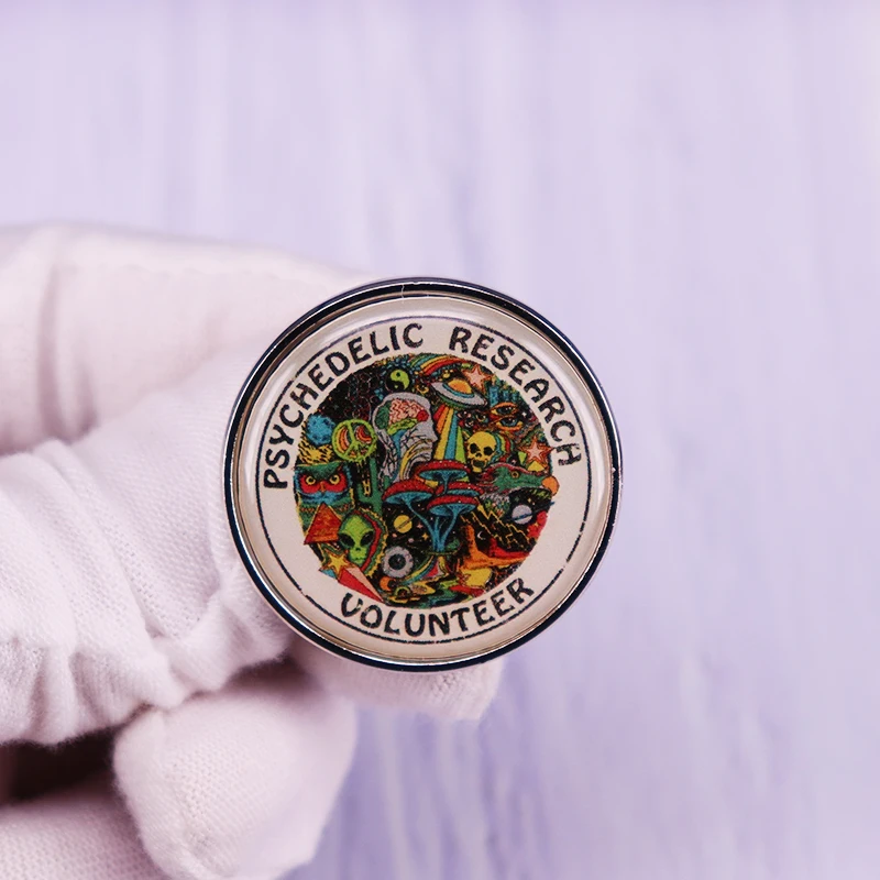Psychedelic Research Volunteer Pin Badge | Brooches