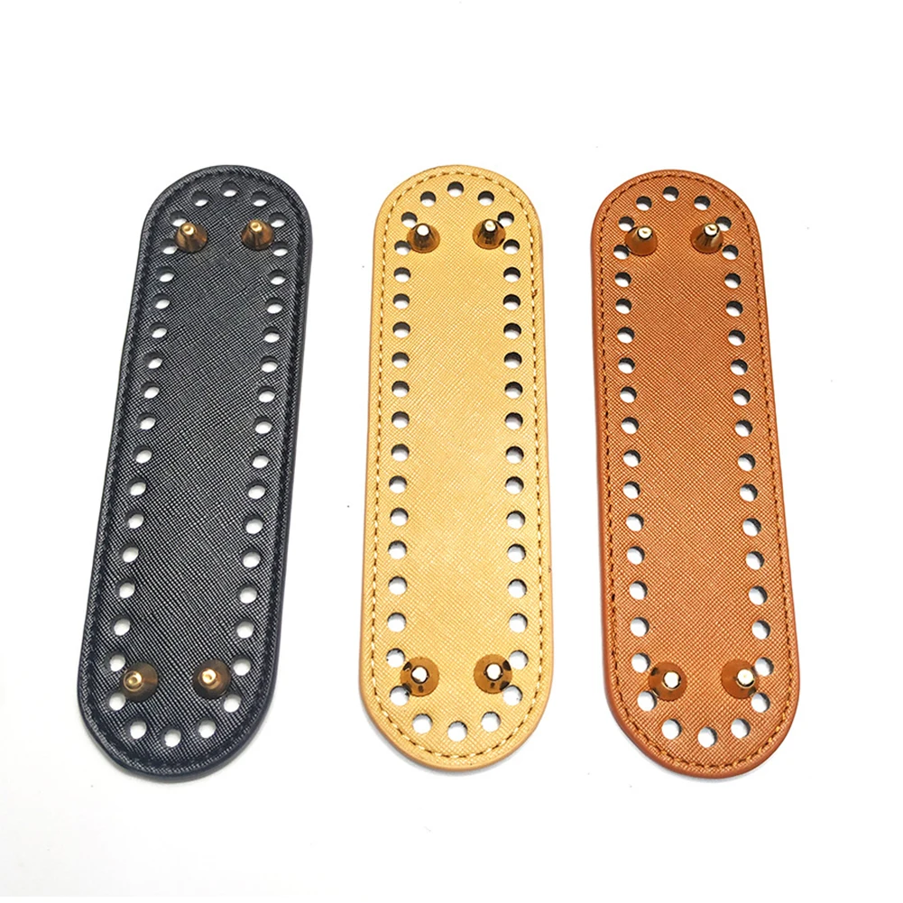 

Accessories Craft DIY Knitting Oval Crochet With Holes PU Leather Handbag Long Replacement Handmade Pad Women Bag Bottom