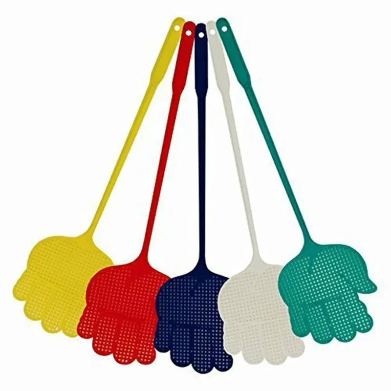 

New Portable 5pcs Home Kitchen Accessory Hand Palm Shaped Plastic Flyswatter Random Color