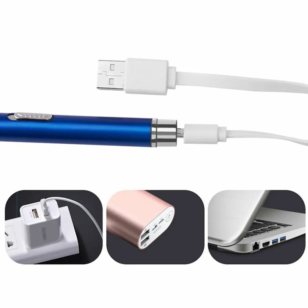 

LED Flashlight Earpick Spoon Ear Cleaner Kids Wax Curette Remover USB Charging LED Flashlight Earwax Removal Ear Pick Set