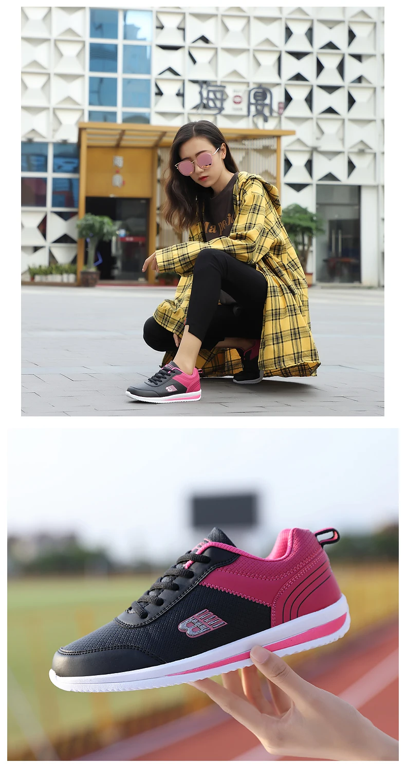 Size 35-41 New Fashion Tennis Shoes for Women Ultra-light Leather Blue Sneakers Gym Sport Shoes Tenis Feminino Basket Femme