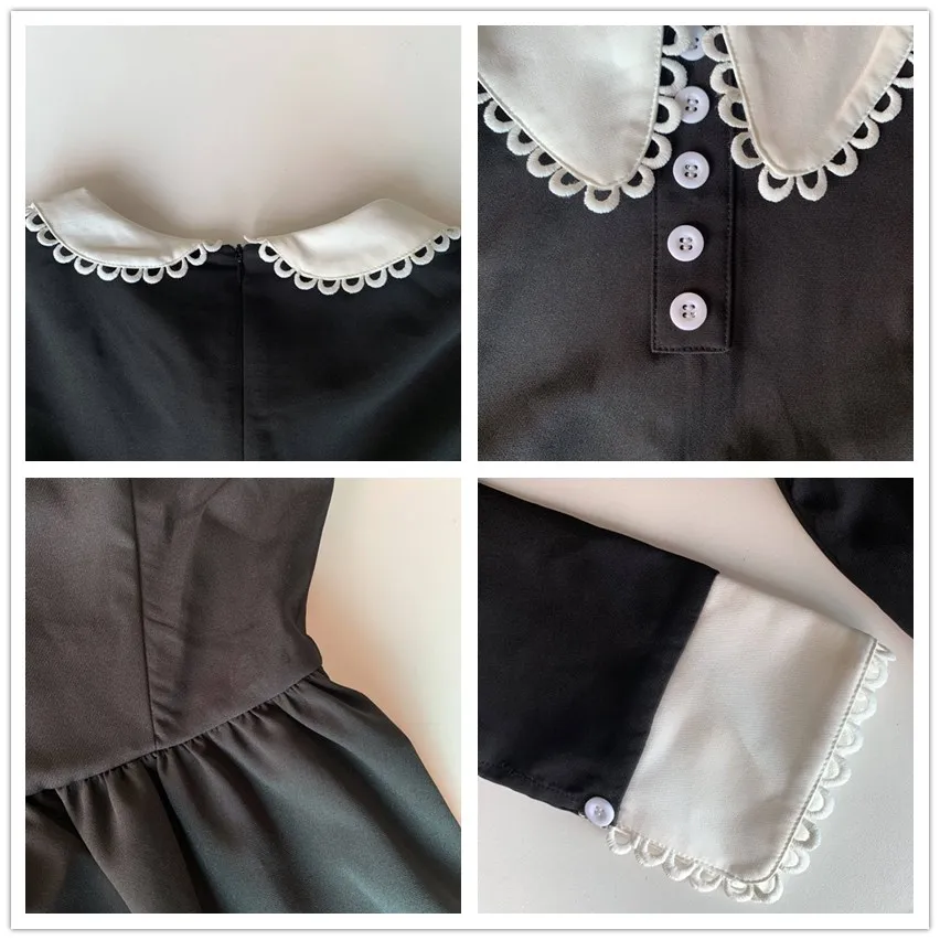 

Rosetic Women Gothic Dress Long Sleeve Black Gothic Punk Dresses Female Black Button Party Club Dresses School Girl Dark Dress