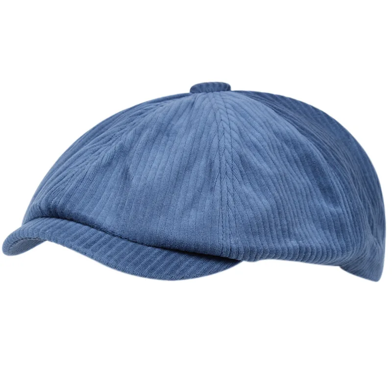 

Corduroy European Casual Men's Women Beret Fashion Cap Spring Autumn Winter Octagonal Hat