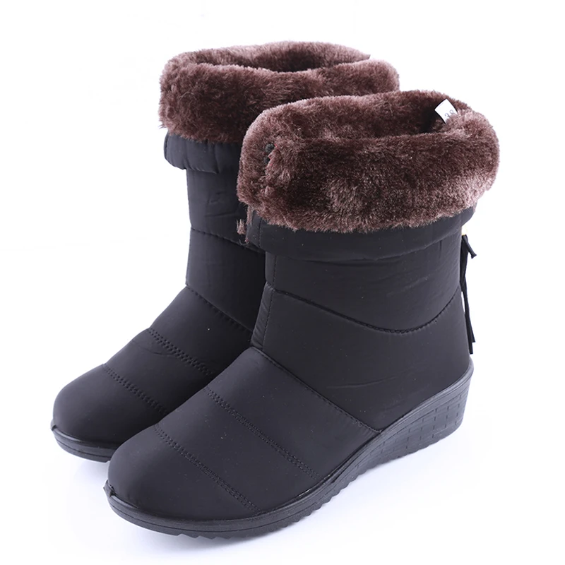 

Зимние женские сапоги до середины икры, женские водонепроницаемые сапоги для снежной погоды, зимняя обувь для девочек, женские плюшевые сте...