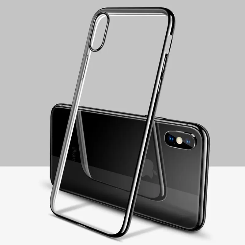 Мягкий прозрачный чехол с покрытием для iphone X XS MAX 10 XR 7 8 6 6s Plus модный
