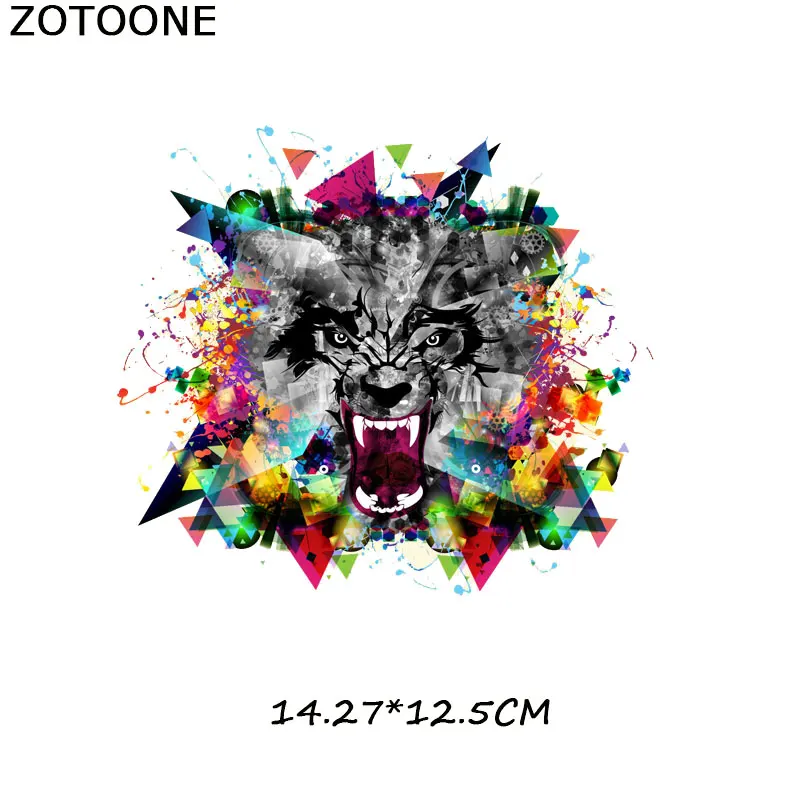 406 ZOTOONE железная нашивка, тигр, Лев, собака, животное, пластырь для одежды, наклейки футболка, а-уровень, моющийся, термопресс, аппликация C - Цвет: 406