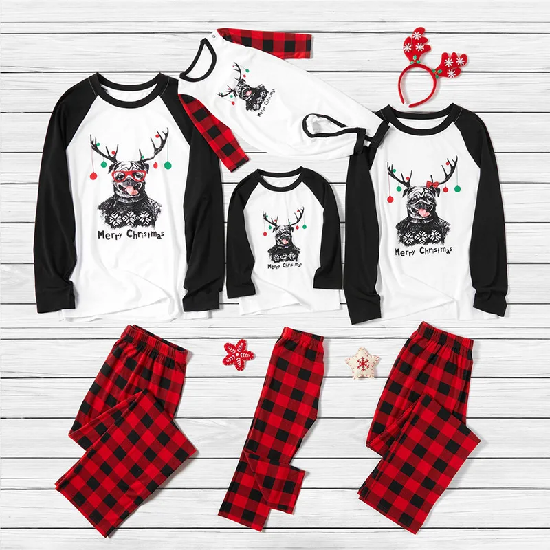 

Рождественский Семейный комплект одинаковых пижам, одежда для сна для отца, мамы, детей, Рождественская одежда, клетчатая футболка и штаны, ...