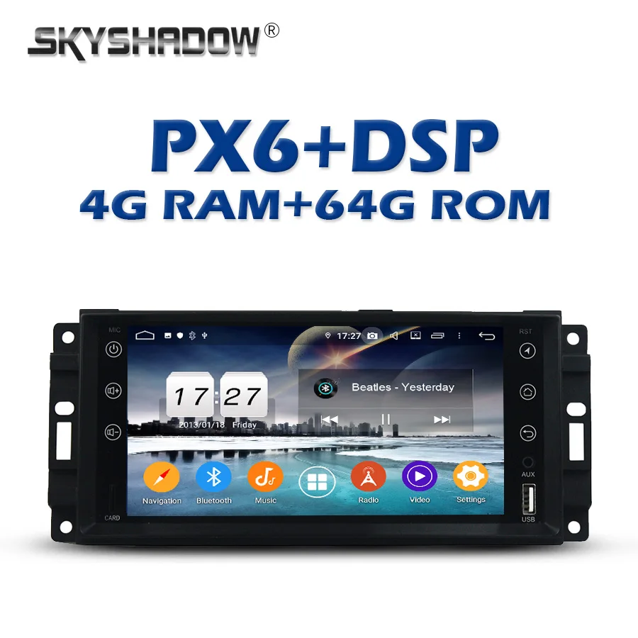 Автомобильный DVD плеер PX6 DSP 7 дюймов Android 10 4 гб + 64 GPS радио wi fi Bluetooth 5 0 для Jeep Sebring Grand