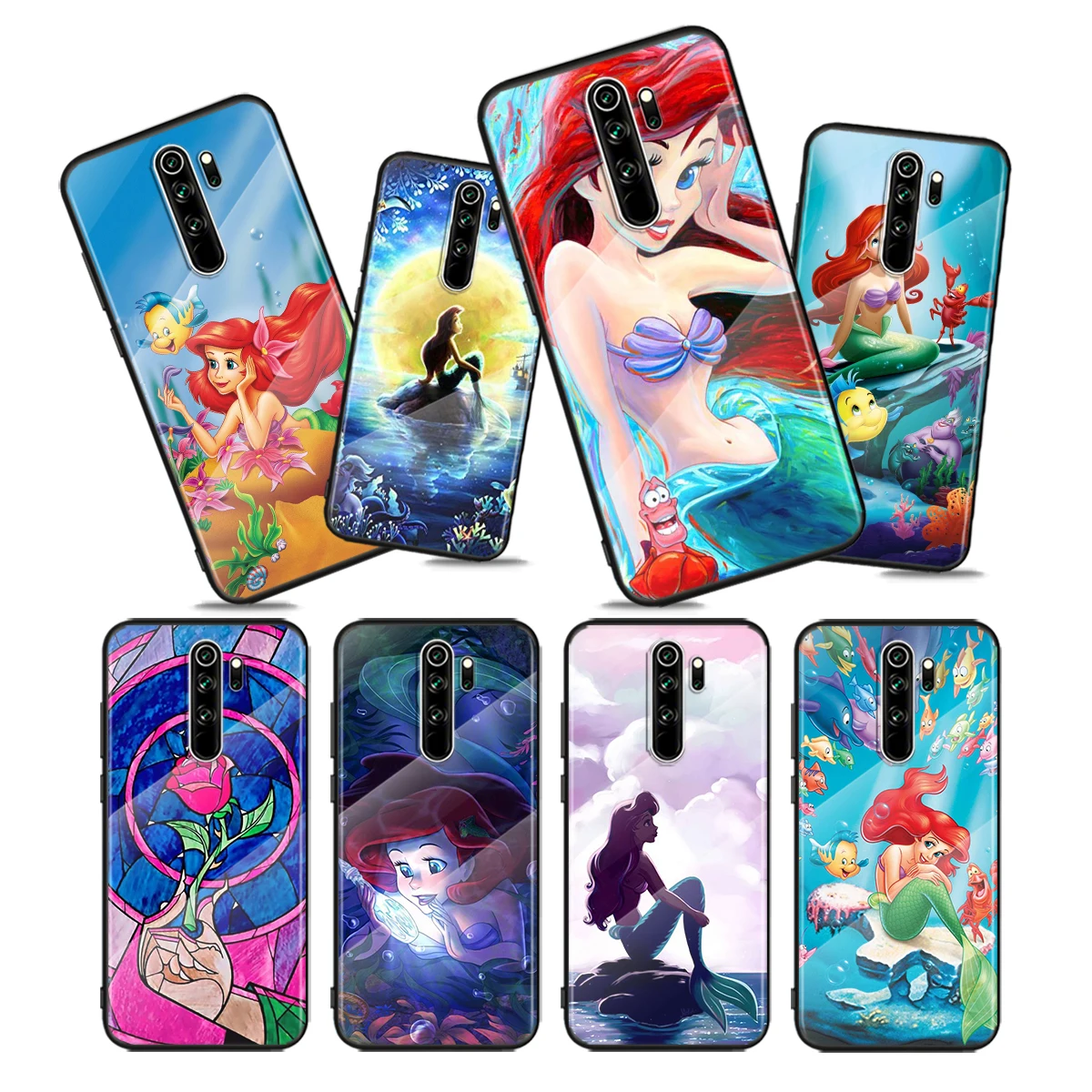

Tempered Glass Cover The Little Mermaid For Xiaomi Redmi Note 10 10S 9T 9S 9 8T 8 7 Pro Max 5G Shockproof Phone Case