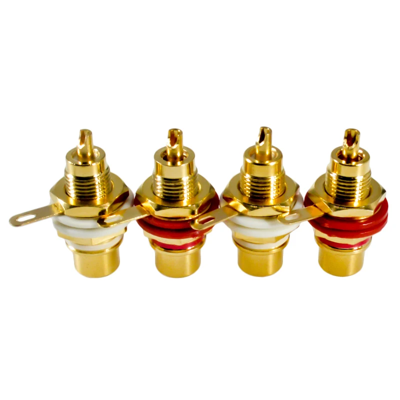 Hi-Fi стандартный разъем RCA аудиоразъем с покрытием 24K и золотым разъемом для