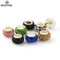 brace code 2pcslot mud ball point rhinestone charm lady crystal beads diy brand bracelet bangle jewelry accessories