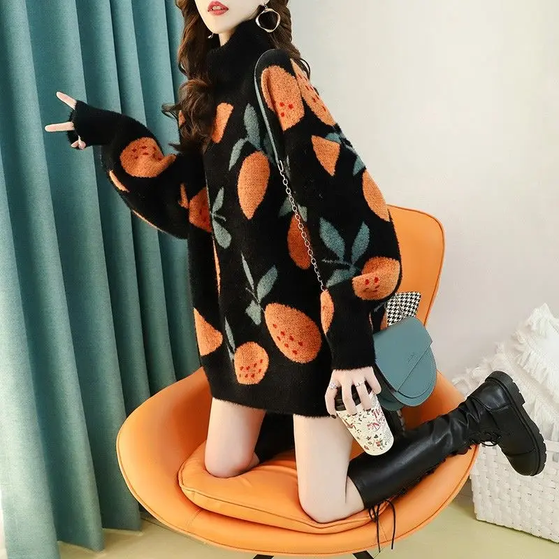 Осенне-зимняя Свободная верхняя одежда свитер женская нижняя рубашка толстый